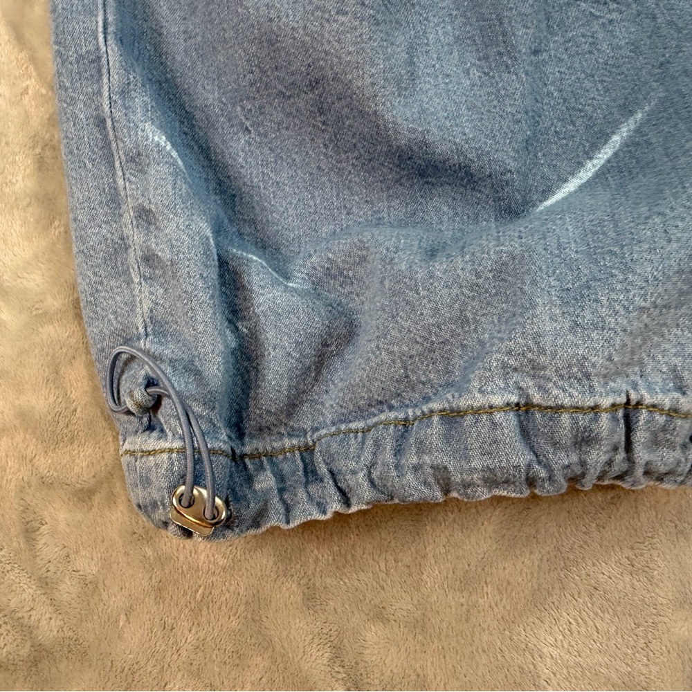 GAP Wide Baggy Mid Rise Jeans Women's 6 | 28 Blue With Toggle Bottom - Picture 10 of 10